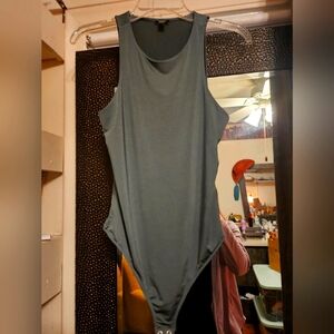 Express Body Contour Bodysuit Size M High Neck Green